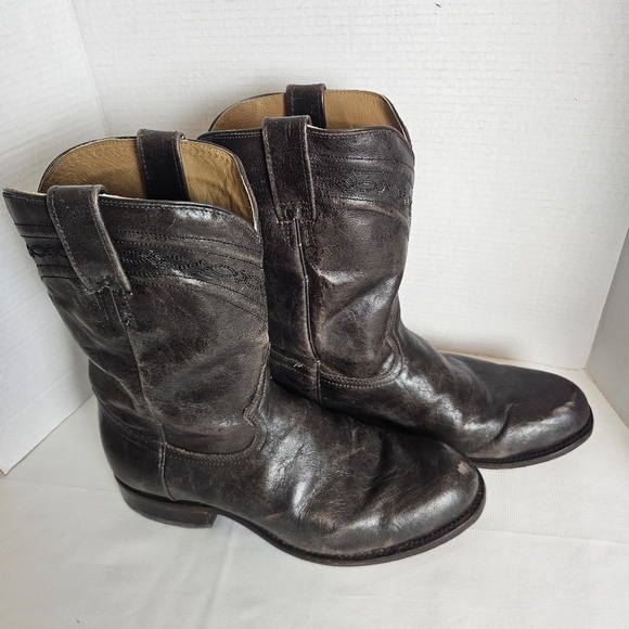 Corral Men’s Cowboy Boots Size 10 Chocolate Brown Leather Round Toe Western - Picture 3 of 15